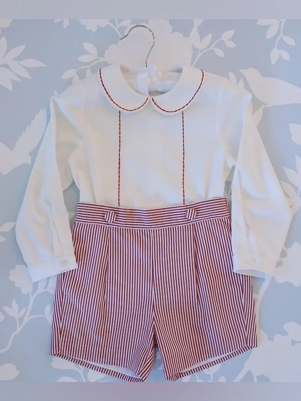 NWT Edgehill Collection x The Broke Brooke Baby Henry Stripe Short Set Sz 12M